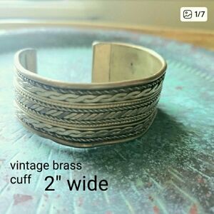 Vintage Brass With Copper Cuff Bracelet